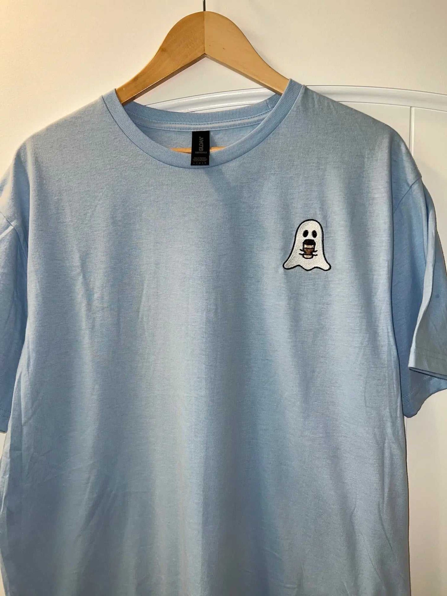 Embroidered Ghost with Coffee T - ShirtJojo’s Boutique