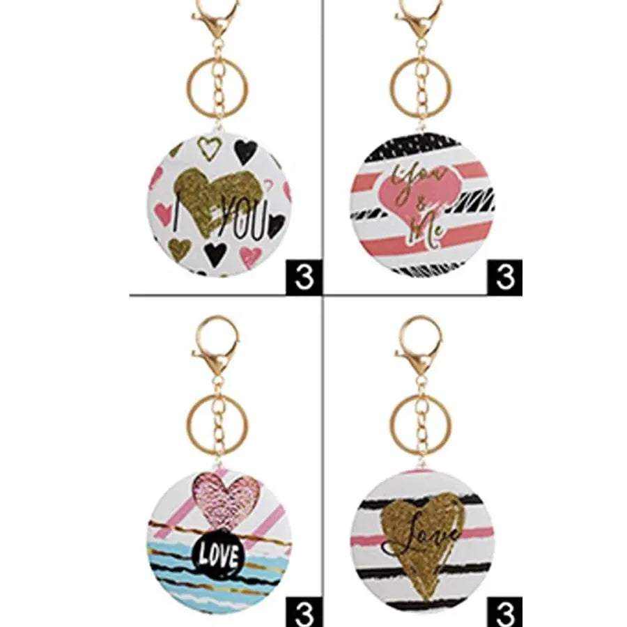 Love Theme Pocket Mirror KeychainLove and Repeat
