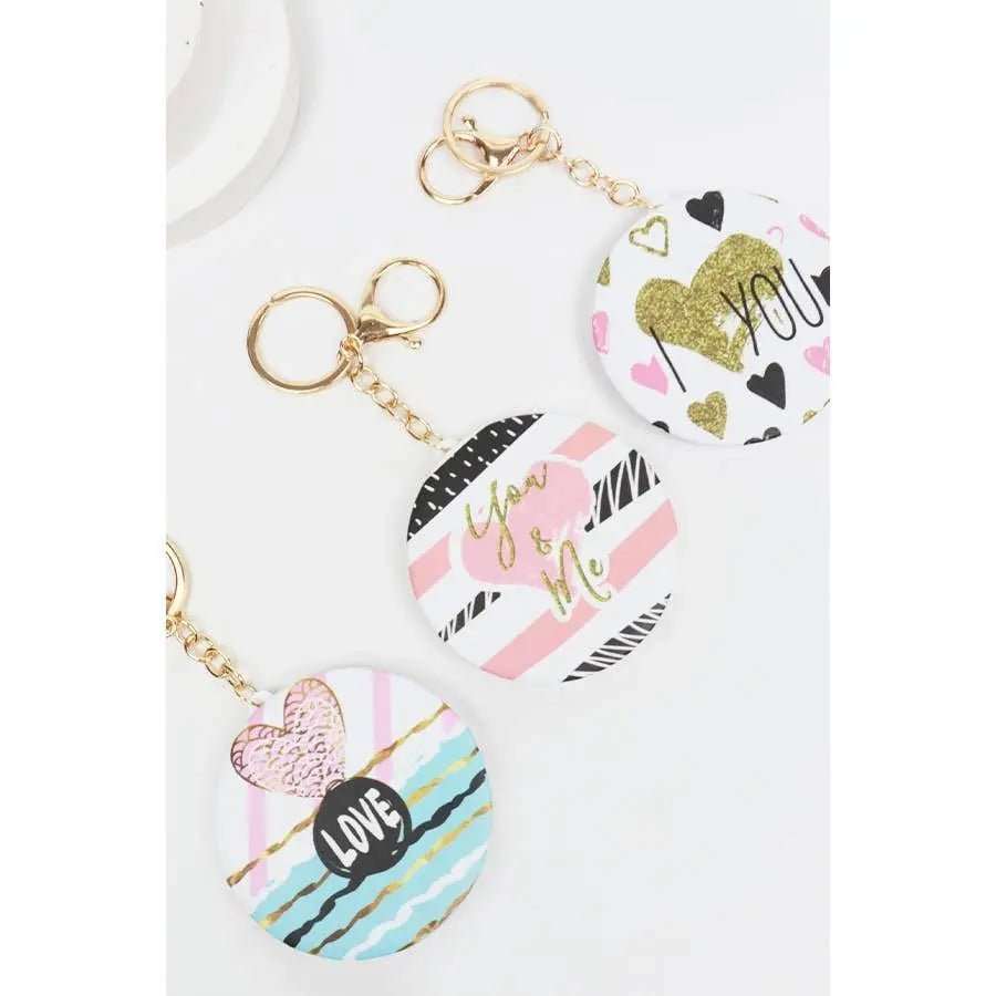Love Theme Pocket Mirror KeychainLove and Repeat