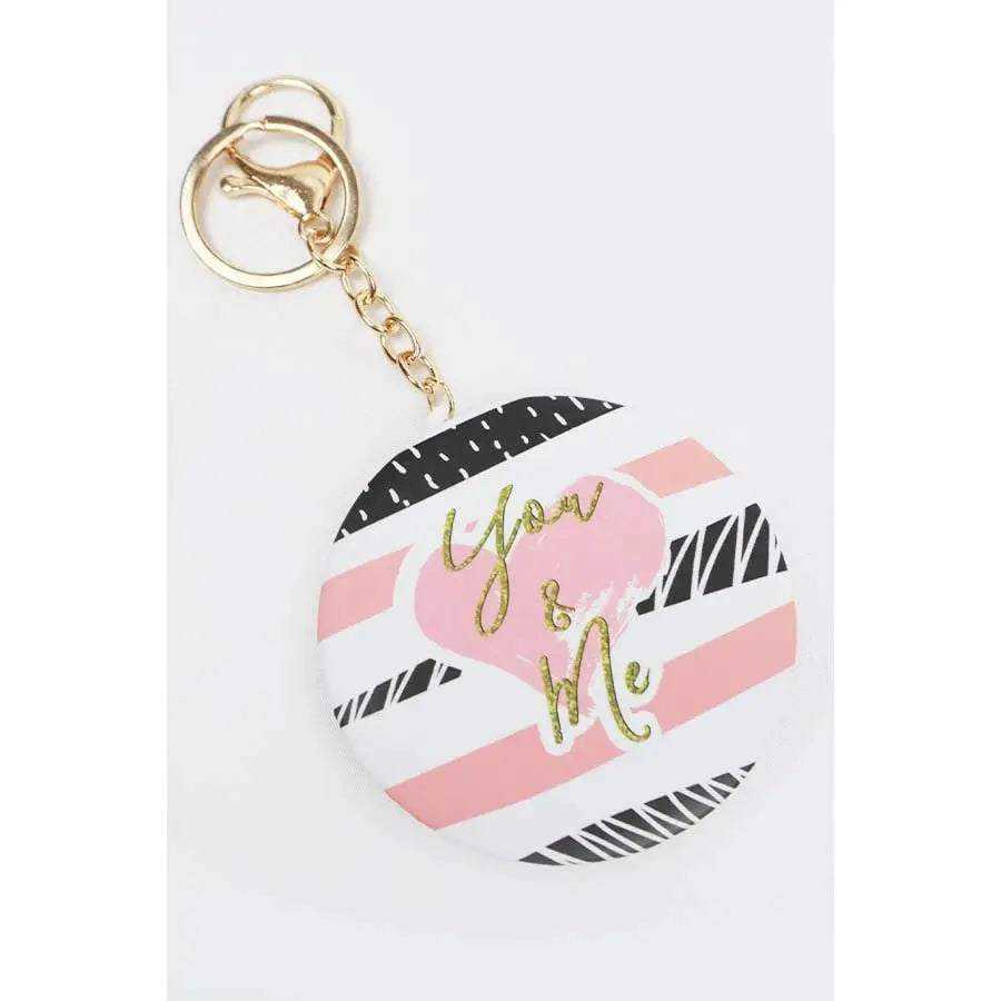 Love Theme Pocket Mirror KeychainLove and Repeat