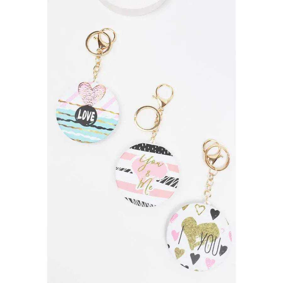 Love Theme Pocket Mirror KeychainLove and Repeat