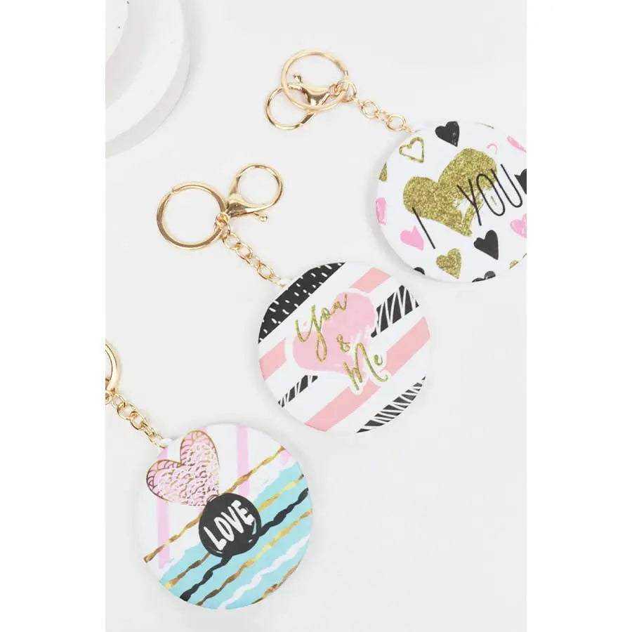 Love Theme Pocket Mirror KeychainLove and Repeat