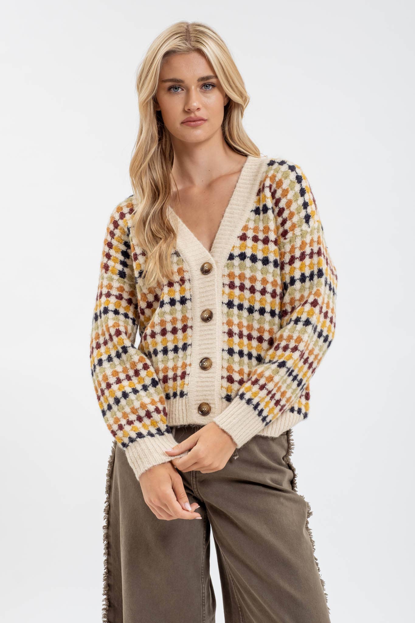 Multicolor Boyfriend Knit Cardigan