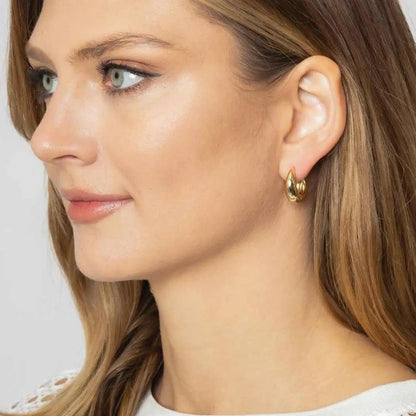 14K Gold - Dipped Hoop EarringsFashion City