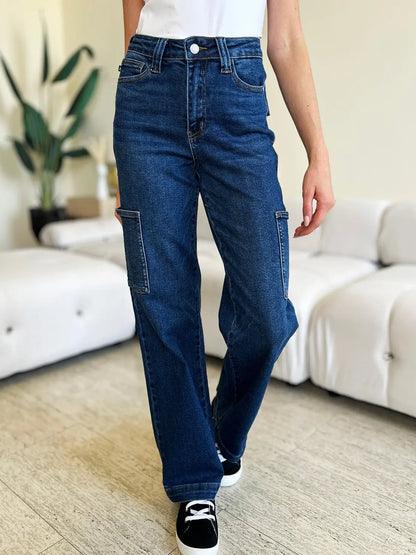 Judy Blue Full Size High Waist Cargo Jeans Trendsi Jojo’s Boutique