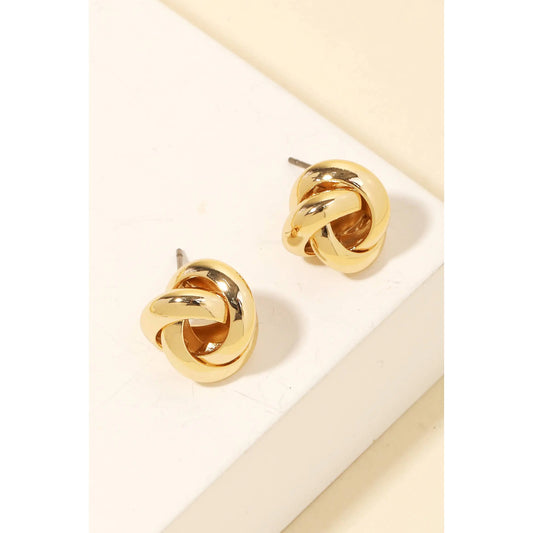 Metallic Knot Stud Earrings Anarchy Street Jojo’s Boutique