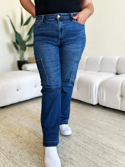 Judy Blue Full Size High Waist Cargo Jeans Trendsi Jojo’s Boutique