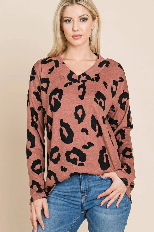 TL1620 LOOSE FIT ANIMAL PRINT KNIT TOP BOMBOM Jojo’s Boutique