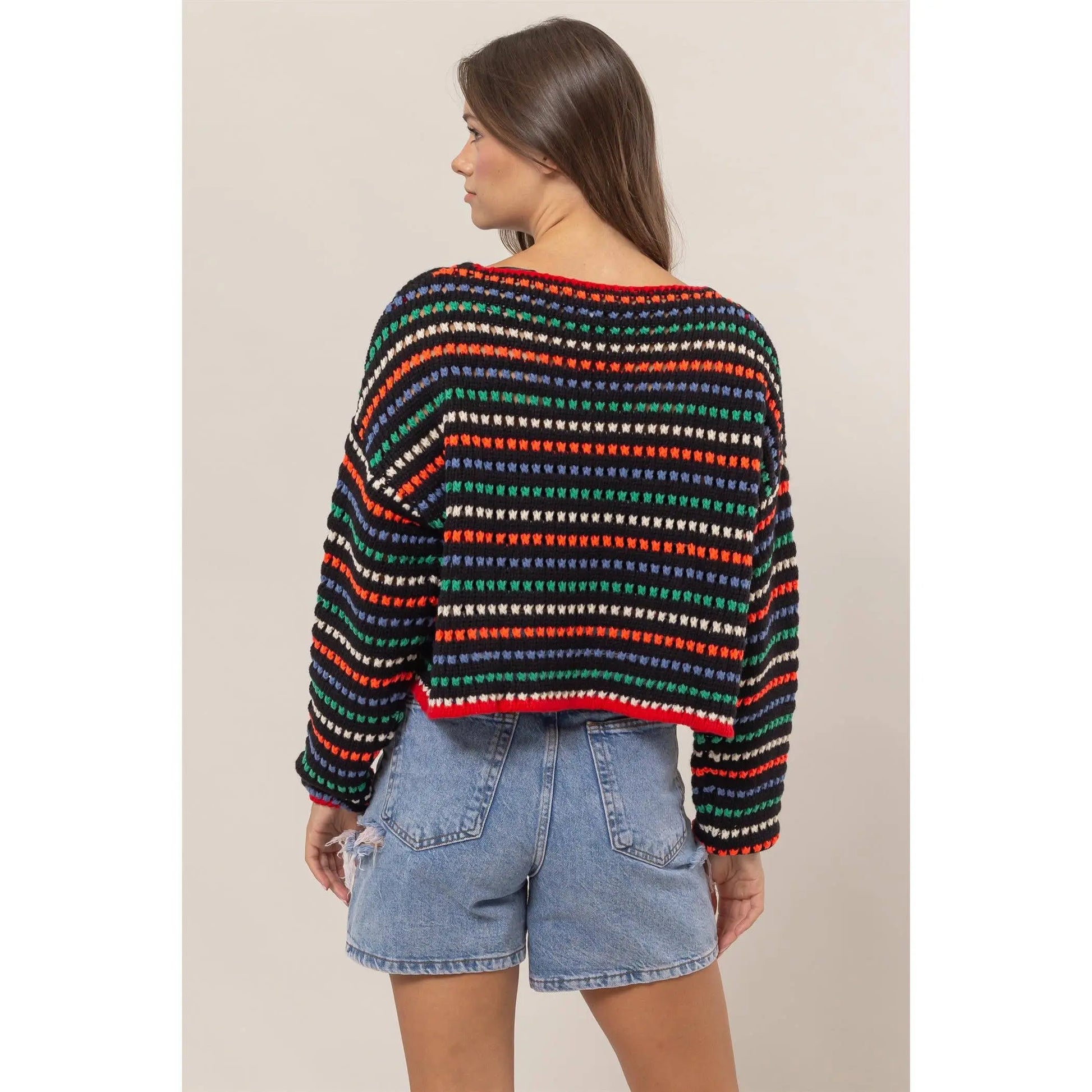 HF24F772-Multi-Color Striped Sweater HYFVE Jojo’s Boutique