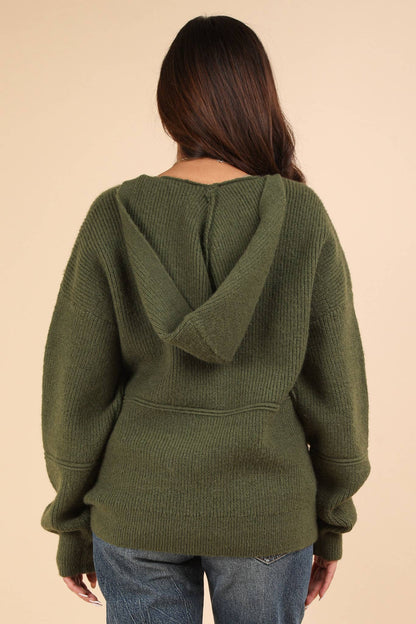 Cozy Oversized Knit Sweater Hoodie