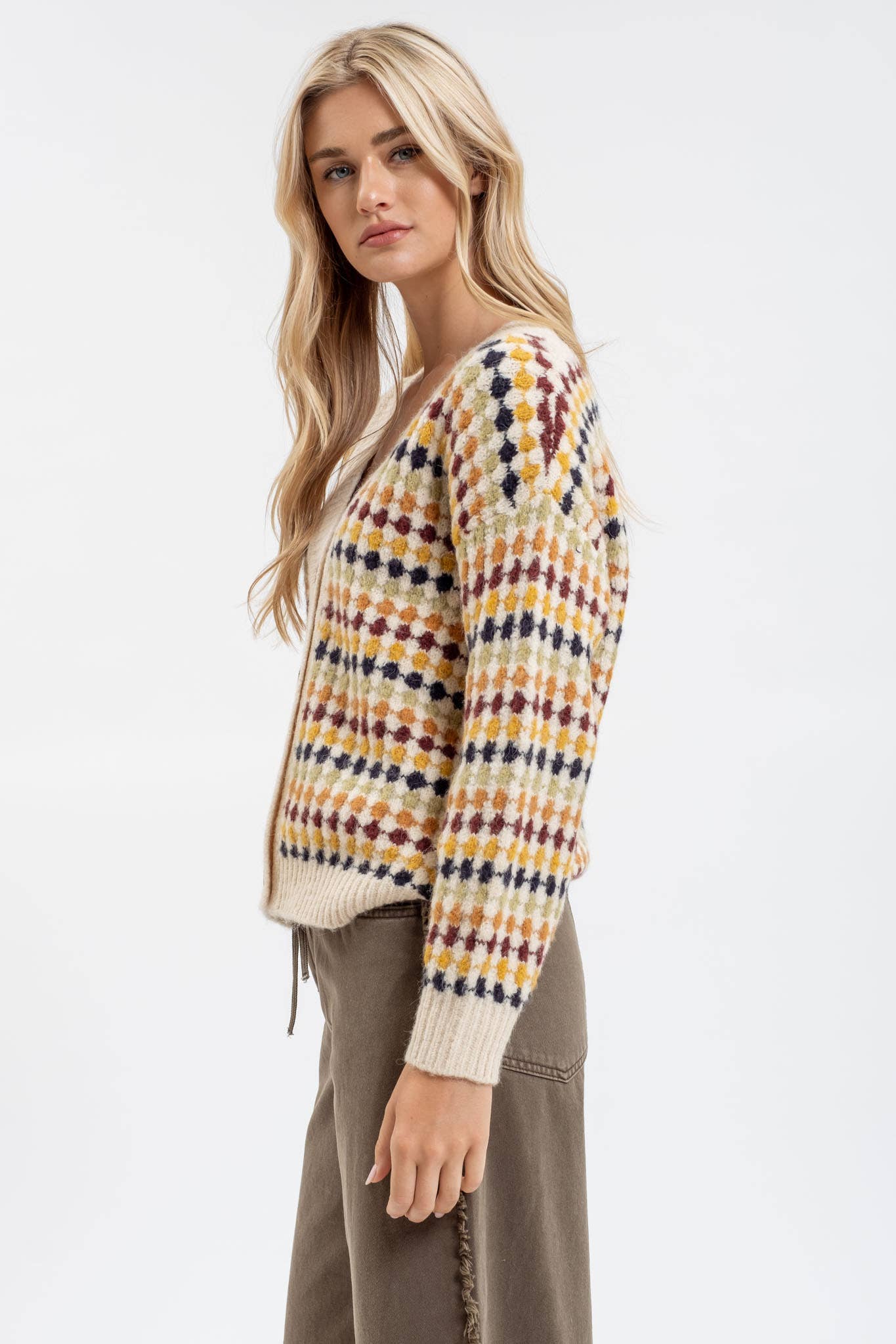 Multicolor Boyfriend Knit Cardigan