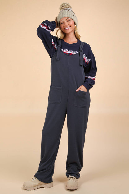 Knitted Jumpsuit with Front Patch Pockets