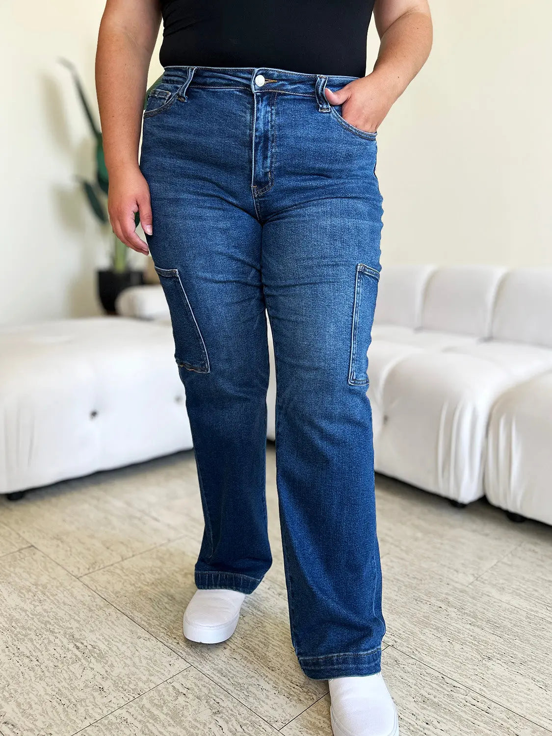 Judy Blue Full Size High Waist Cargo Jeans Trendsi Jojo’s Boutique