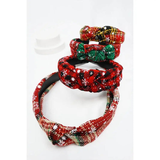 Christmas Theme Knotted Headbands Love and Repeat Jojo’s Boutique