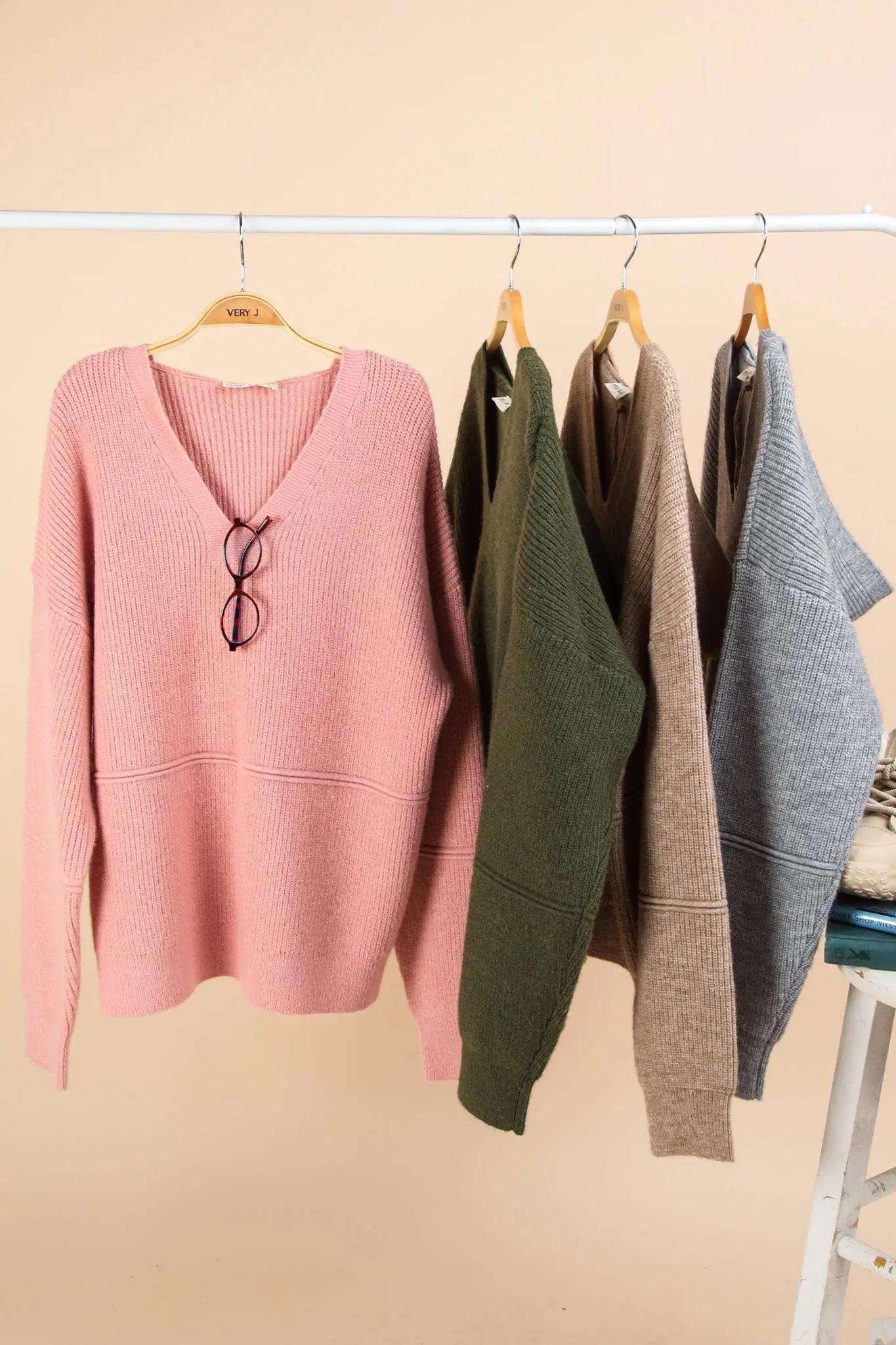 12W3070N-Cozy Oversized Knit Sweater Hoodie Top VERY J Jojo’s Boutique