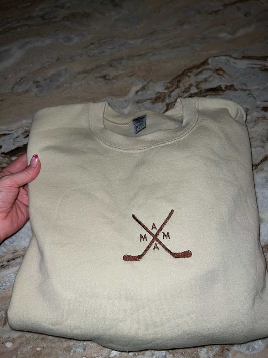 Custom Hockey Mama Sweatshirt - Embroidered Sweatshirt