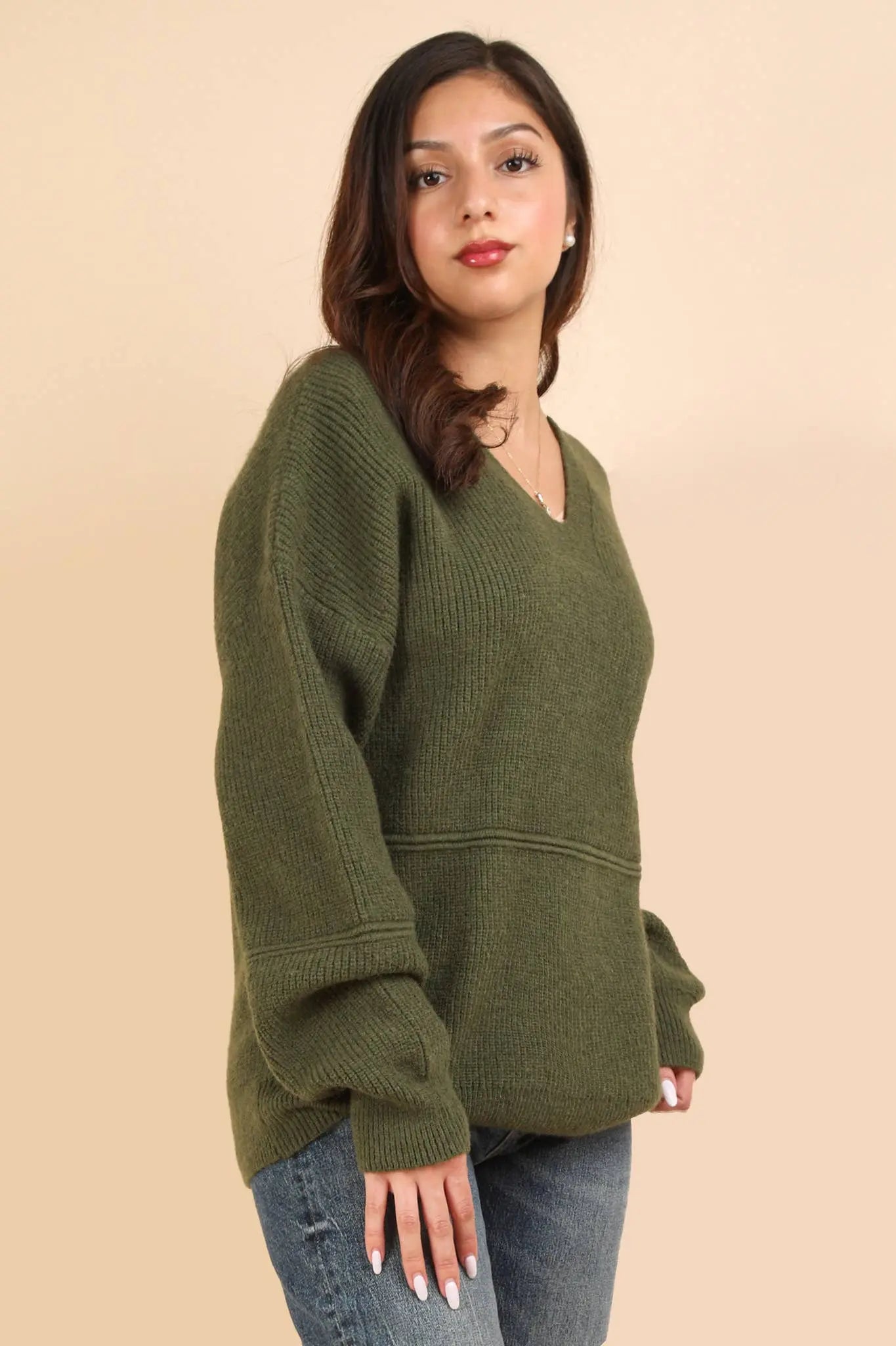 12W3070N-Cozy Oversized Knit Sweater Hoodie Top VERY J Jojo’s Boutique