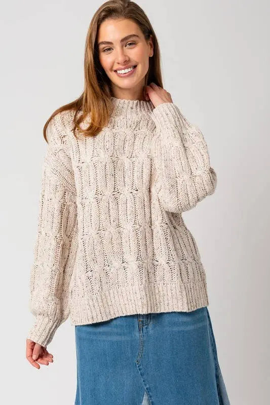 Turtle Neck Cable Sweater GILLI Jojo’s Boutique