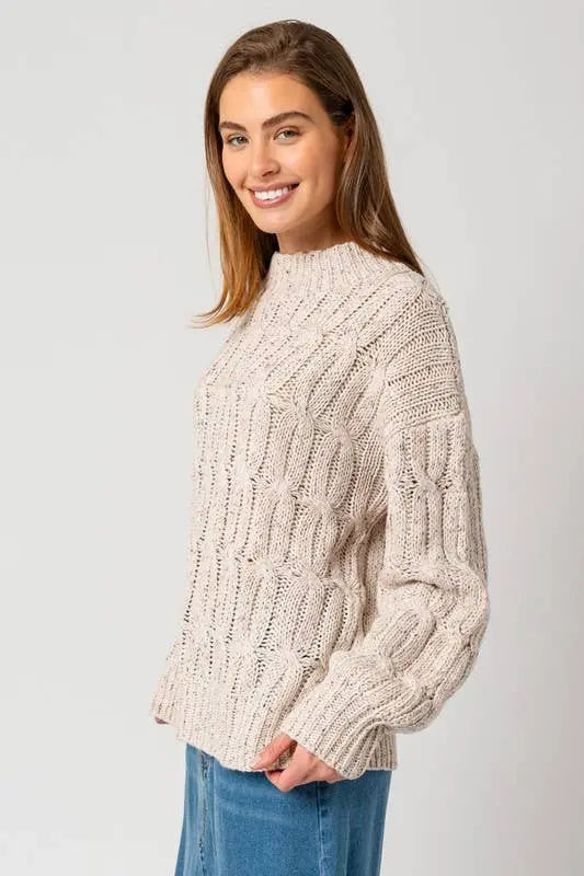 Turtle Neck Cable Sweater GILLI Jojo’s Boutique