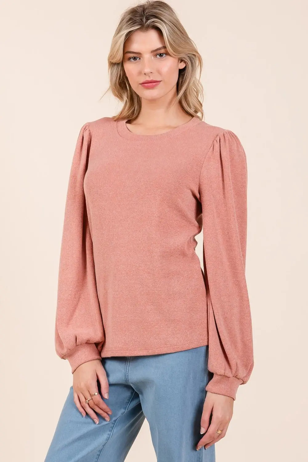 Mittoshop Round Neck Long Sleeve Rib Knit Top Trendsi Jojo’s Boutique