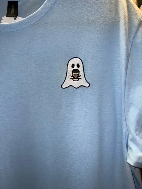 Embroidered Ghost with Coffee T - ShirtJojo’s Boutique