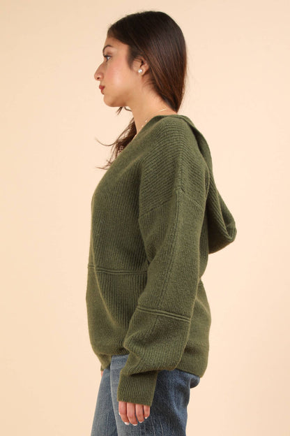 Cozy Oversized Knit Sweater Hoodie