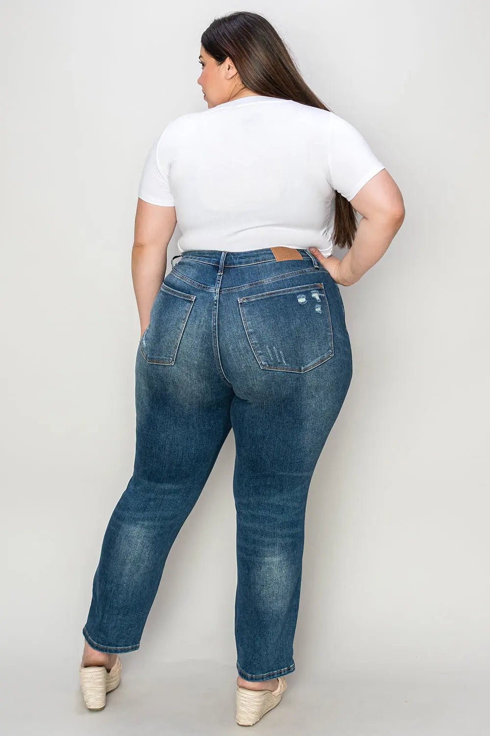 Judy Blue Jeans - Full Size Tummy Control High Waist Slim JeansTrendsi