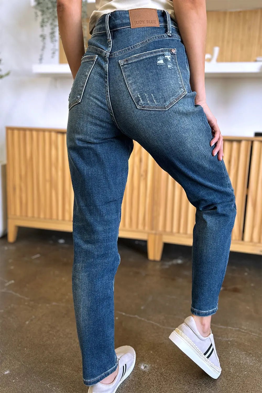 Judy Blue Jeans - Full Size Tummy Control High Waist Slim JeansTrendsi