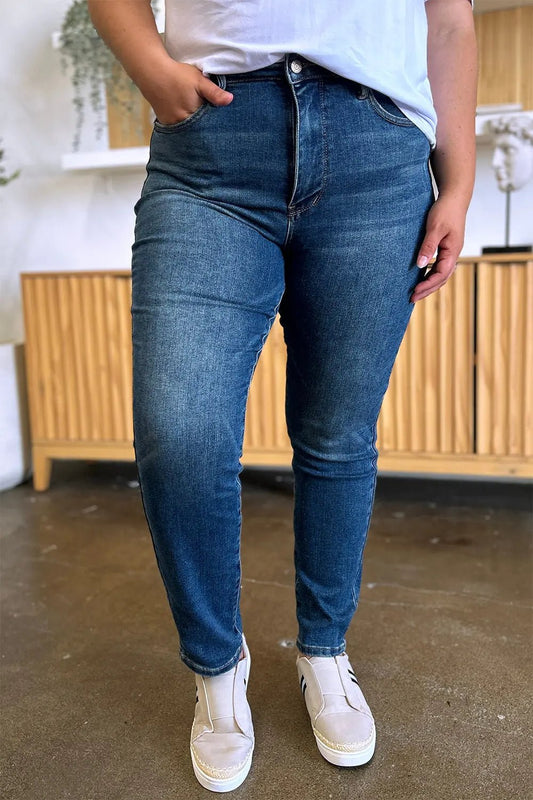 Judy Blue Jeans - Full Size Tummy Control High Waist Slim JeansTrendsi