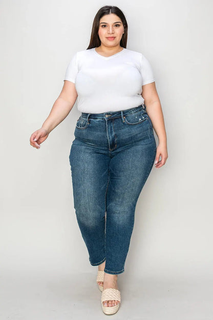 Judy Blue Jeans - Full Size Tummy Control High Waist Slim JeansTrendsi