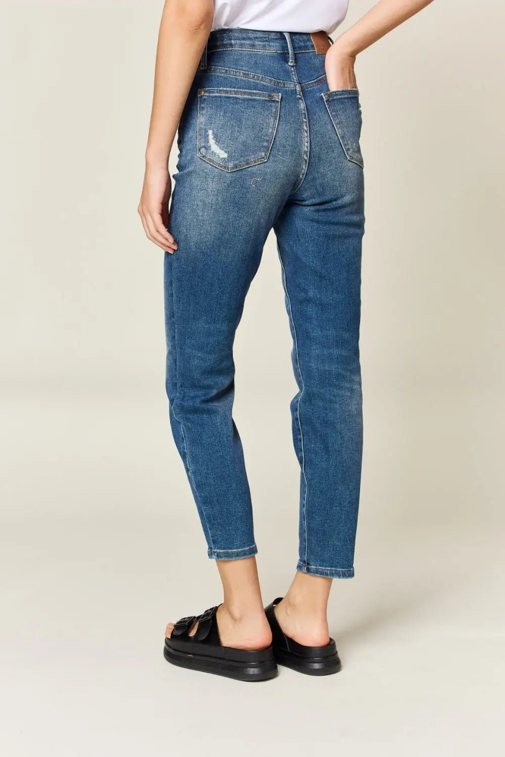 Judy Blue Jeans - Full Size Tummy Control High Waist Slim JeansTrendsi