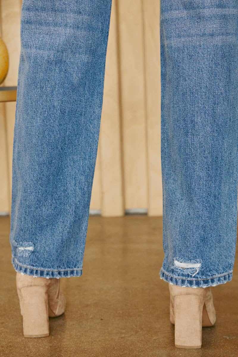 Kancan High Rise Distress Wide Leg JeansKan Can USA