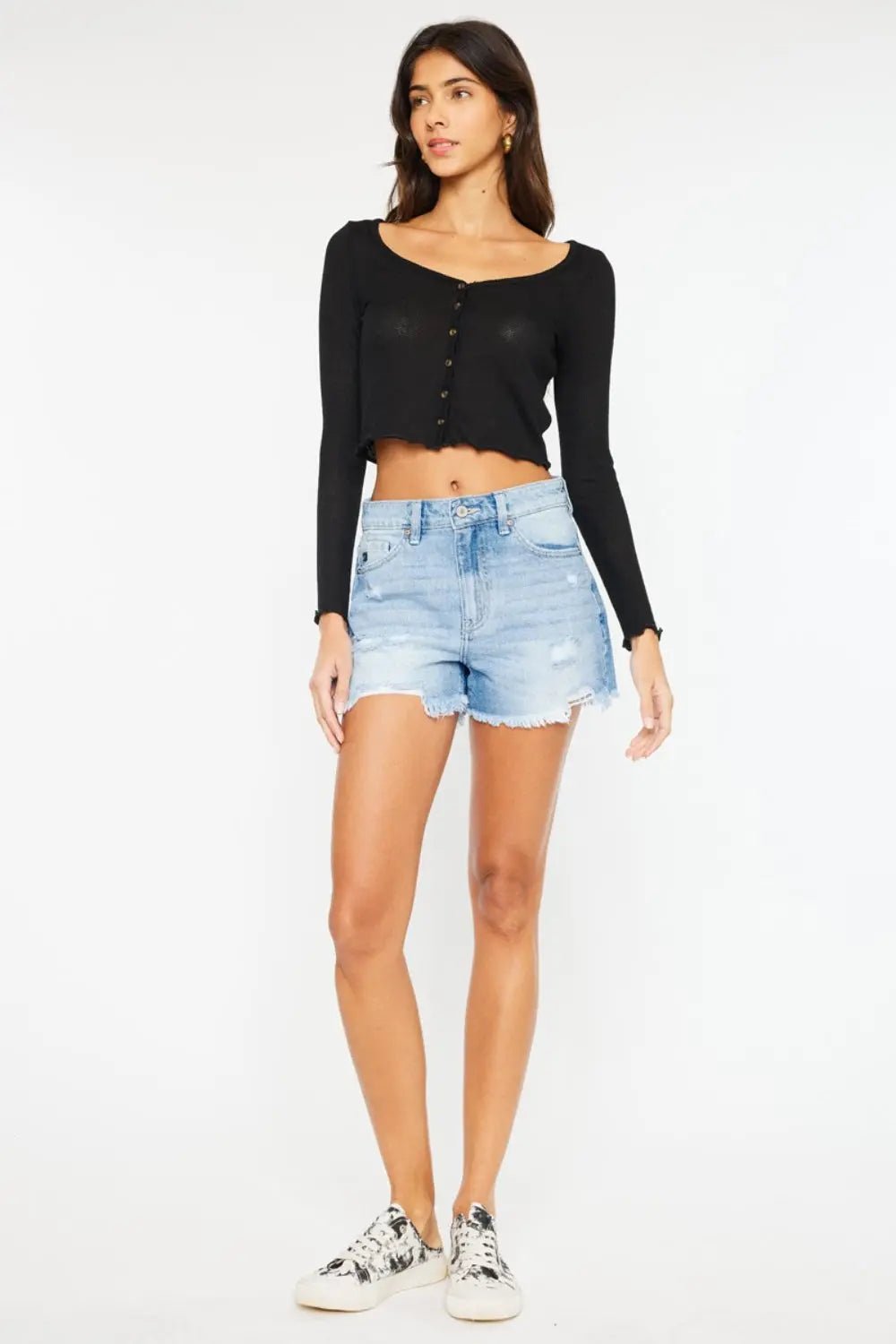 Kancan High Waist Denim ShortsTrendsi