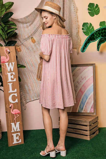 Off The Shoulder Dress with CF Button DetailNinexis