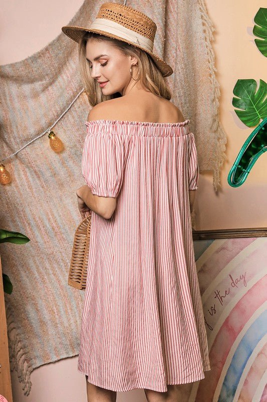 Off The Shoulder Dress with CF Button DetailNinexis