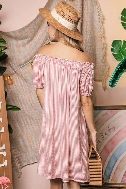 Off The Shoulder Dress with CF Button DetailNinexis