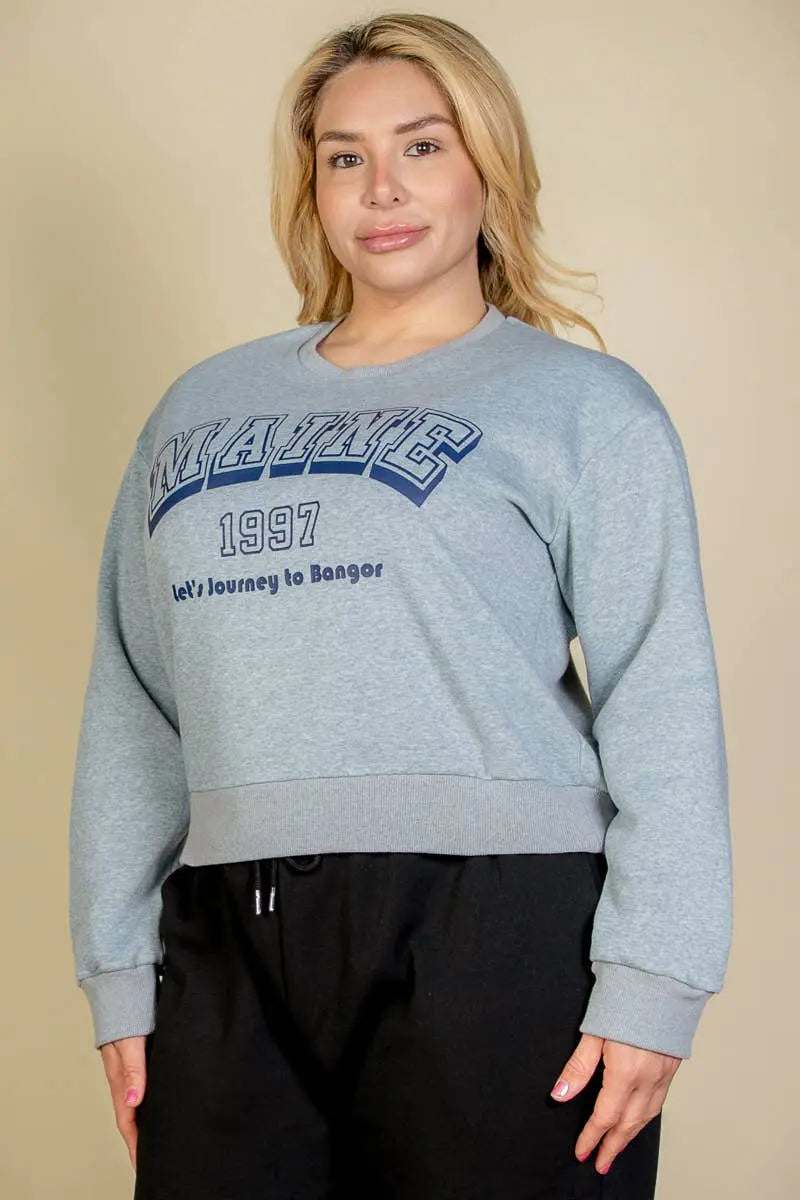 Plus Size Drop Shoulder Graphic SweatshirtCAPELLA APPAREL