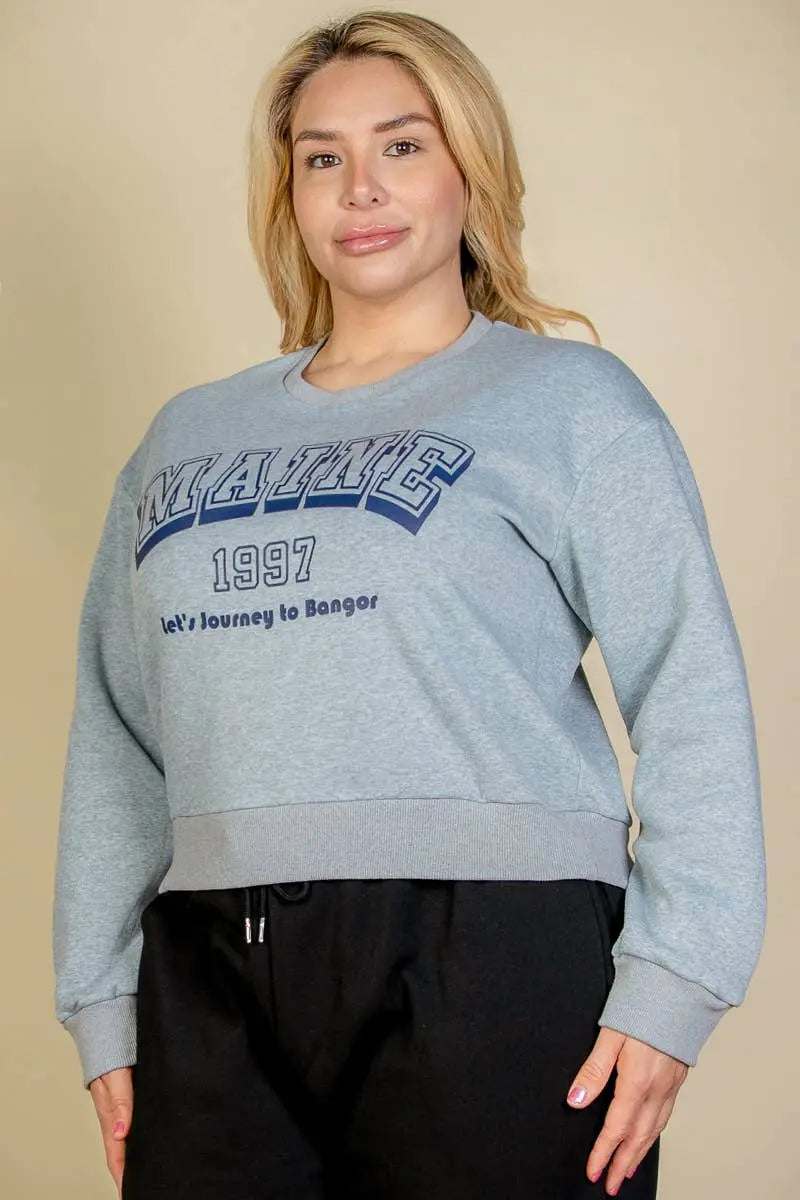 Plus Size Drop Shoulder Graphic SweatshirtCAPELLA APPAREL