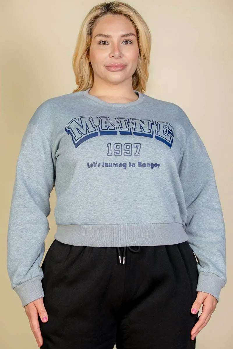 Plus Size Drop Shoulder Graphic SweatshirtCAPELLA APPAREL