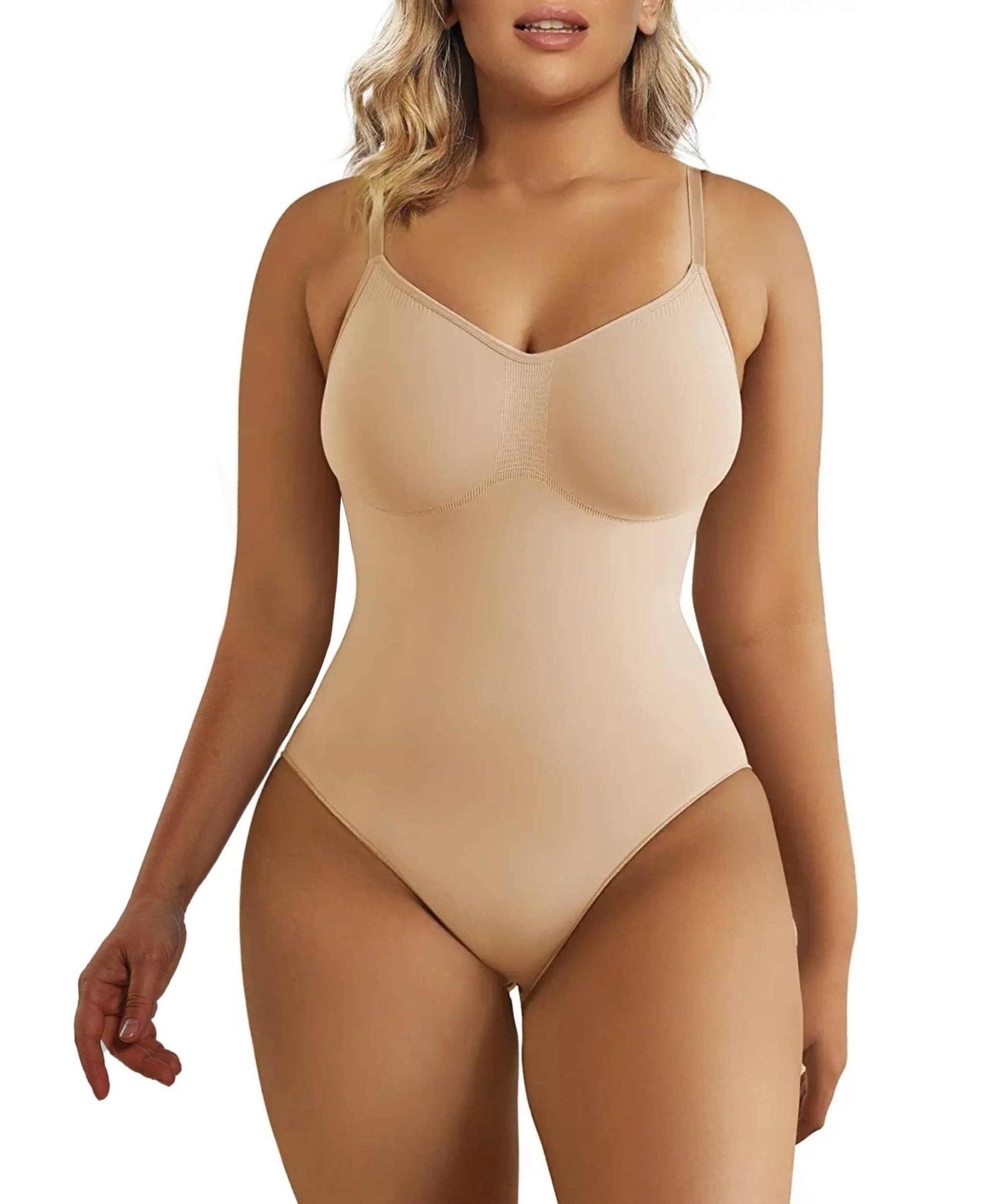 SHAPERX Tummy Control Shapewear Bodysuit Seamless Thong BodysuitSHAPERX