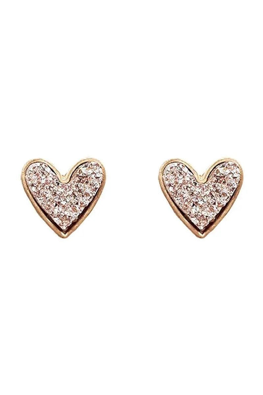 Valentine's Day Heart Drusy Stone Stud EarringsFashion City