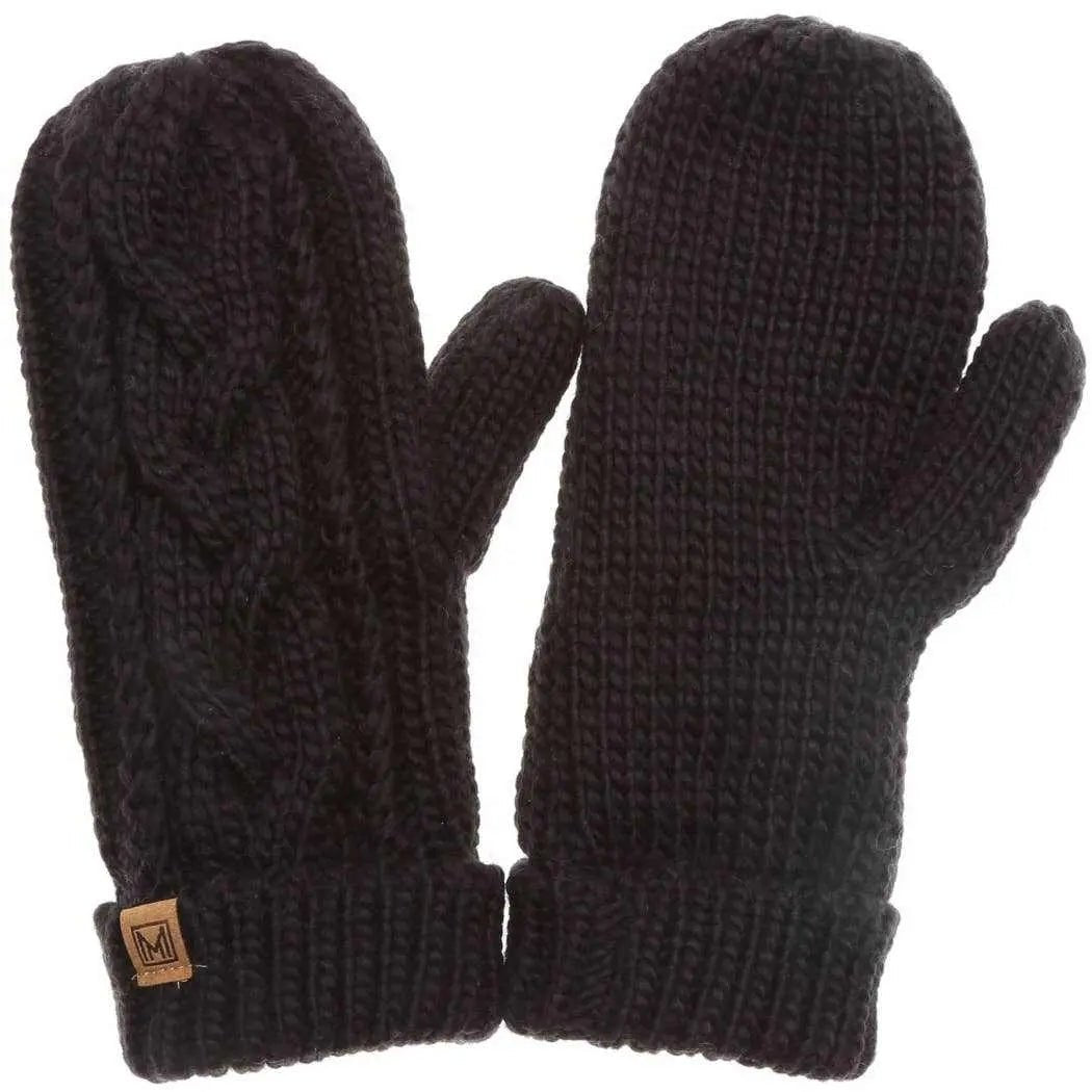 Winter Gloves Cable Knit Mittens with Fleece LinedFashion City