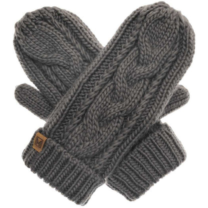 Winter Gloves Cable Knit Mittens with Fleece LinedFashion City